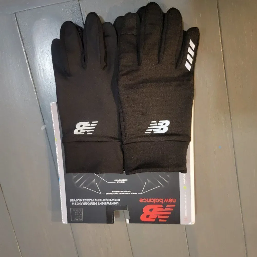 New Balance Women's Black Warm & Pleasant Acrylic Gloves 2 Pack Size Medium …